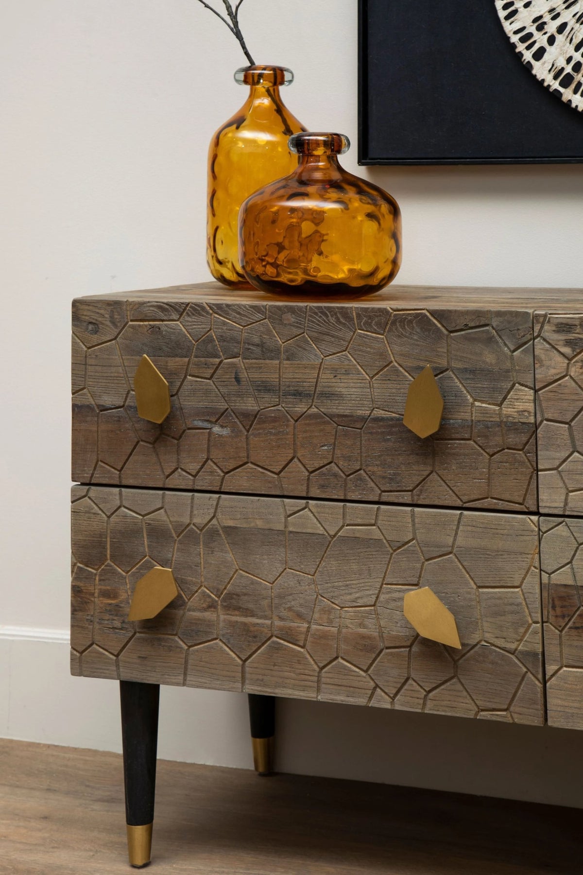 Maldon Recycled Elm Wood Chest of 4 Drawers