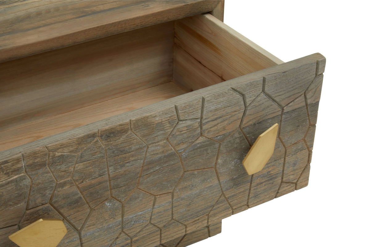Maldon Recycled Elm Wood Chest of 4 Drawers
