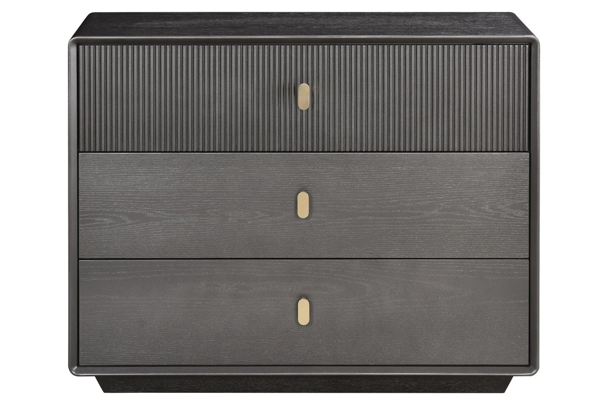 Rye Wood Veneer Three Drawer Chest 