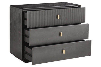 Rye Wood Veneer Three Drawer Chest 