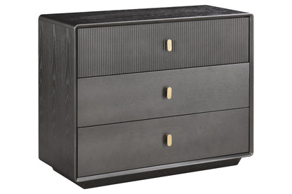 Rye Wood Veneer Three Drawer Chest 