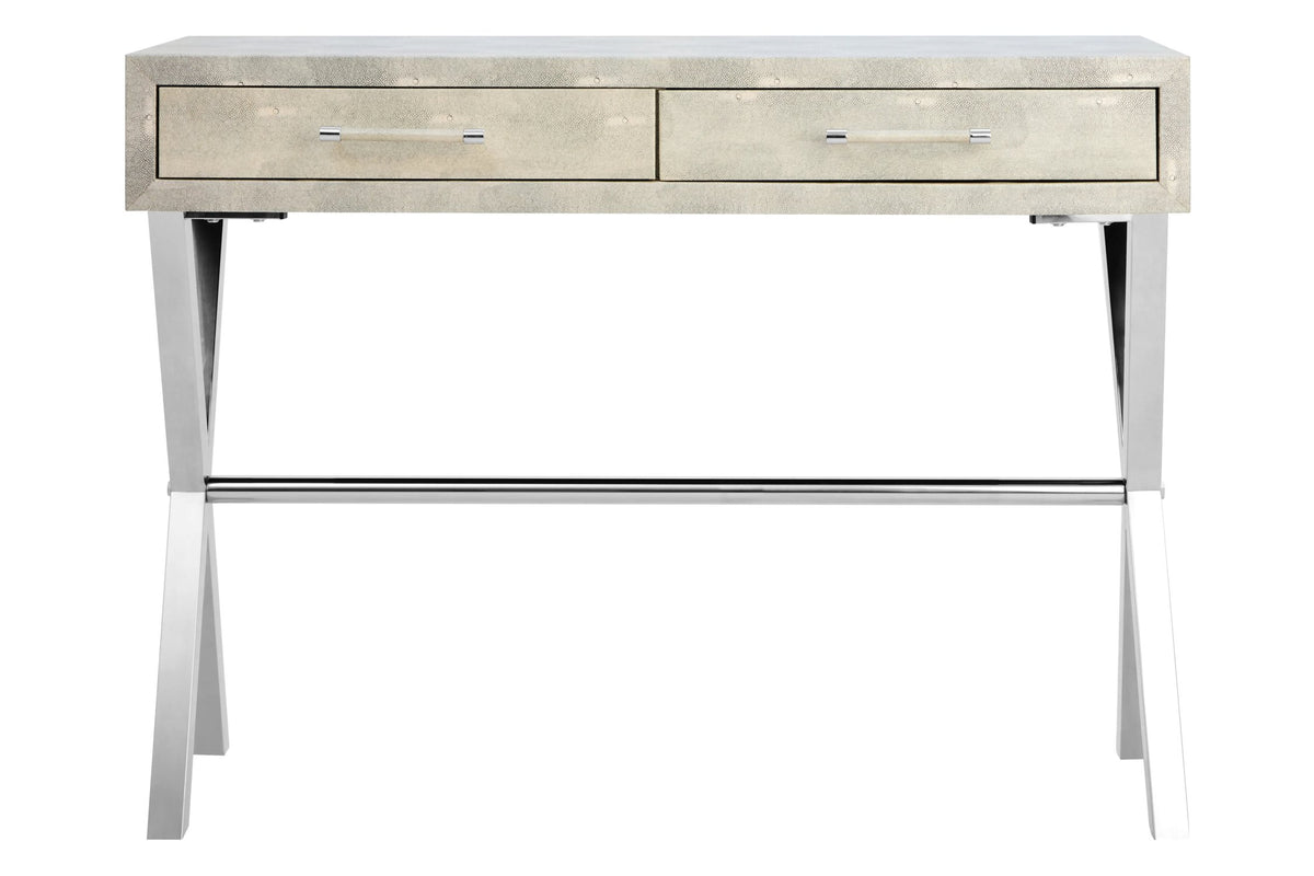 Ashbourne Two Drawer Grey Shagreen Effect Console Table
