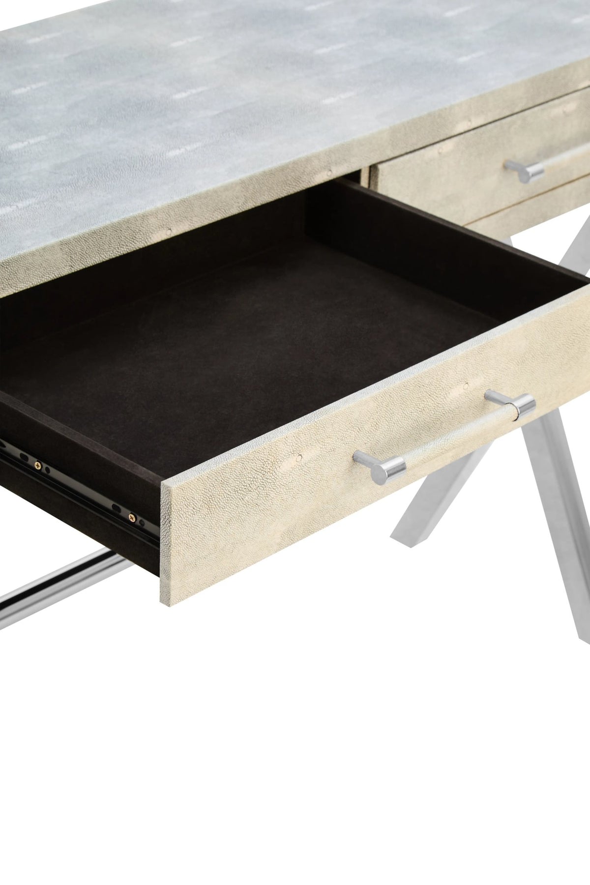 Ashbourne Two Drawer Grey Shagreen Effect Console Table