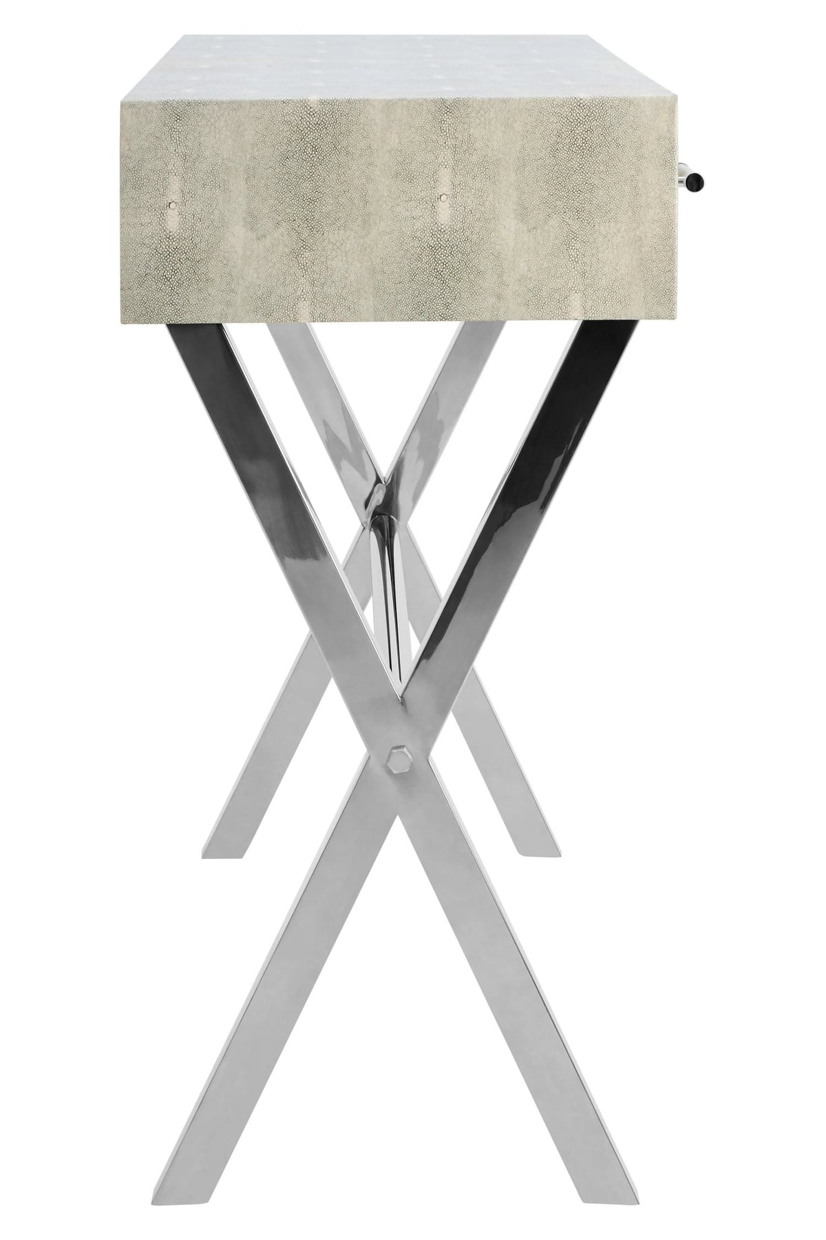 Ashbourne Two Drawer Grey Shagreen Effect Console Table