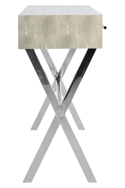 Ashbourne Two Drawer Grey Shagreen Effect Console Table