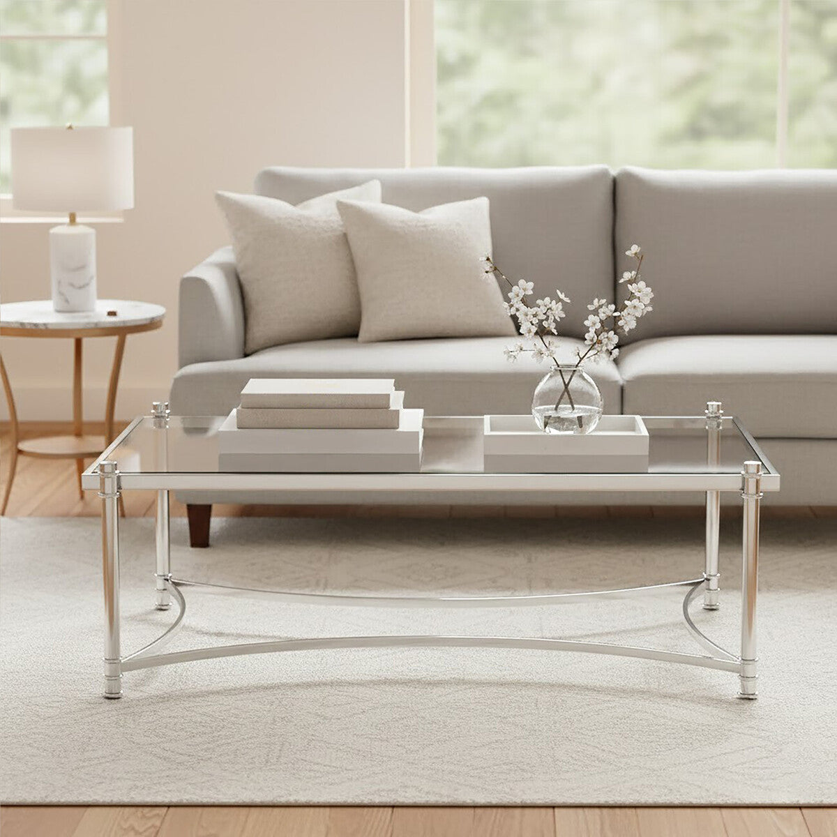 Monaco Rectangular Coffee Table with Glass 