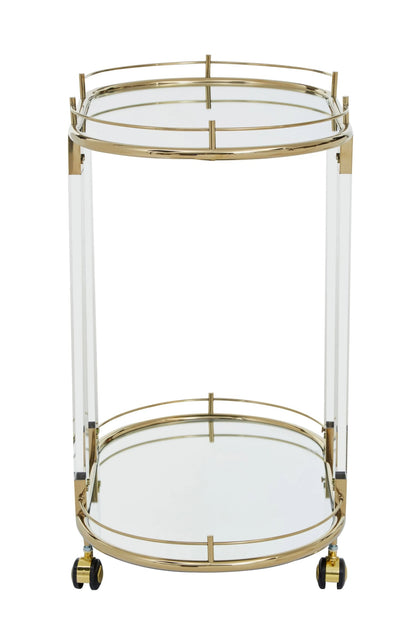Amalfi Metal and Acrylic Frame 2 Tier Oval Drinks Trolley 