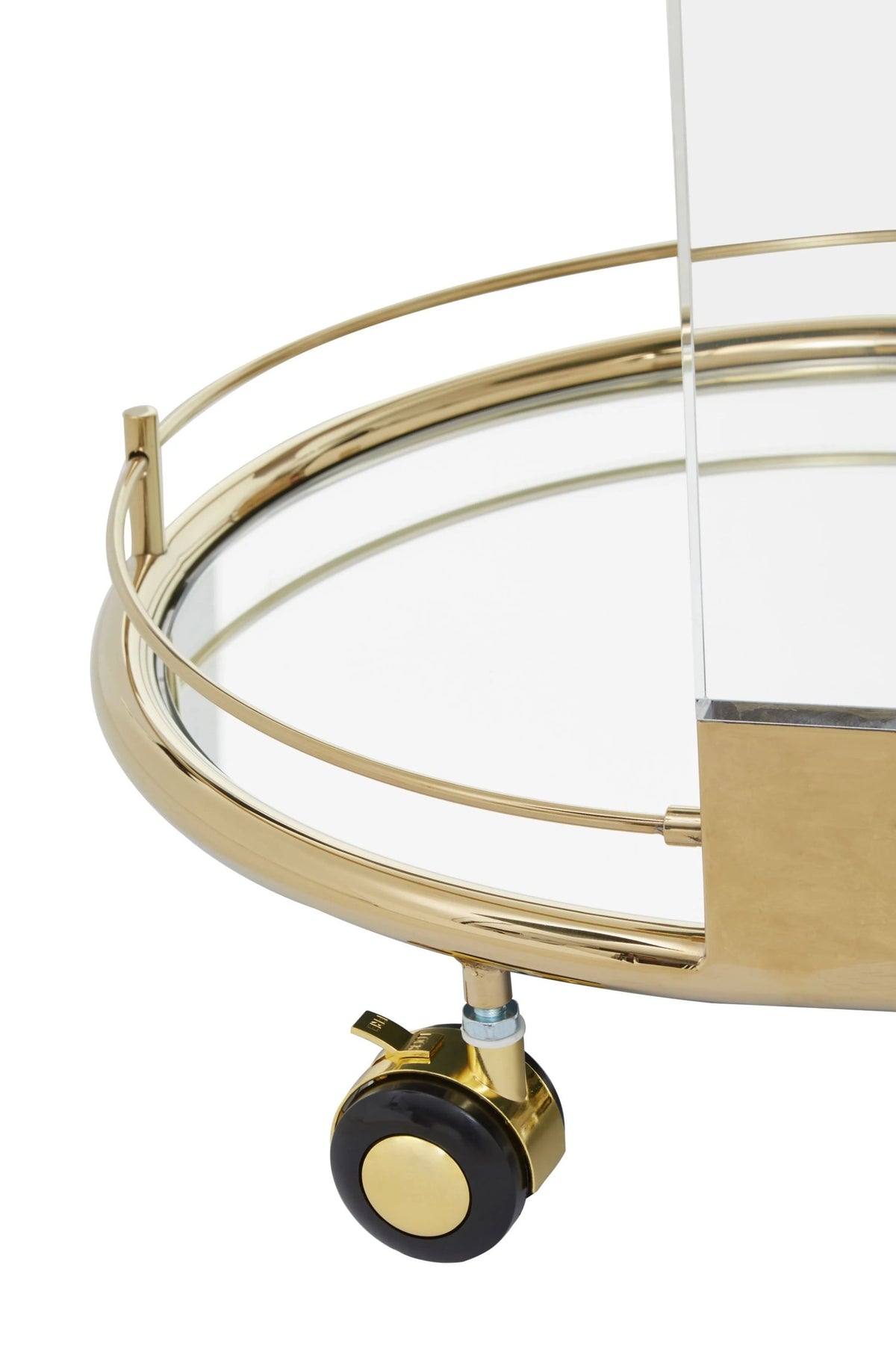 Amalfi Metal and Acrylic Frame 2 Tier Oval Drinks Trolley 