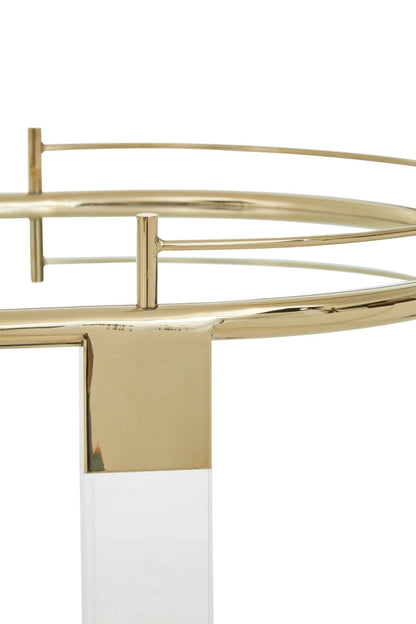 Amalfi Metal and Acrylic Frame 2 Tier Oval Drinks Trolley 