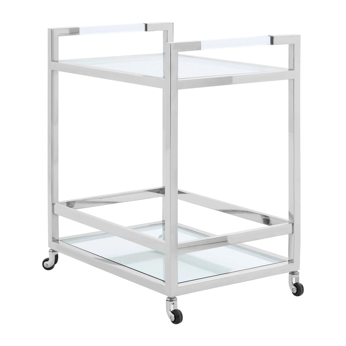 Valencia Silver Finish 2 Tier Drinks Trolley