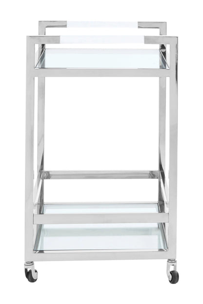 Valencia Silver Finish 2 Tier Drinks Trolley
