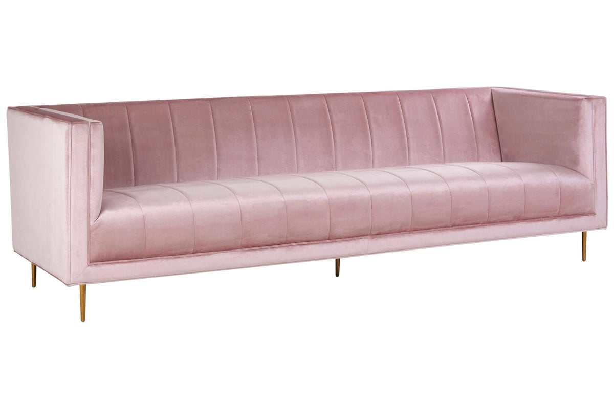 Monaco Velvet 3 Seater Sofa #colour_pink
