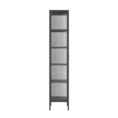 Ashford Metal Fluted Glass Door Tall Cabinet 