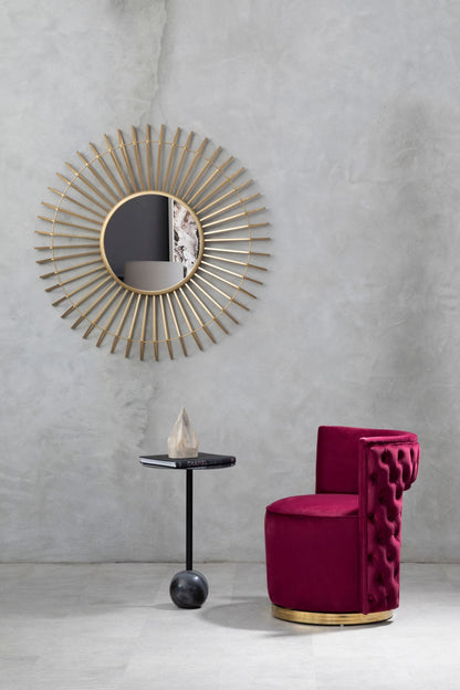 Dorset Red Wine Velvet Swivel Chair