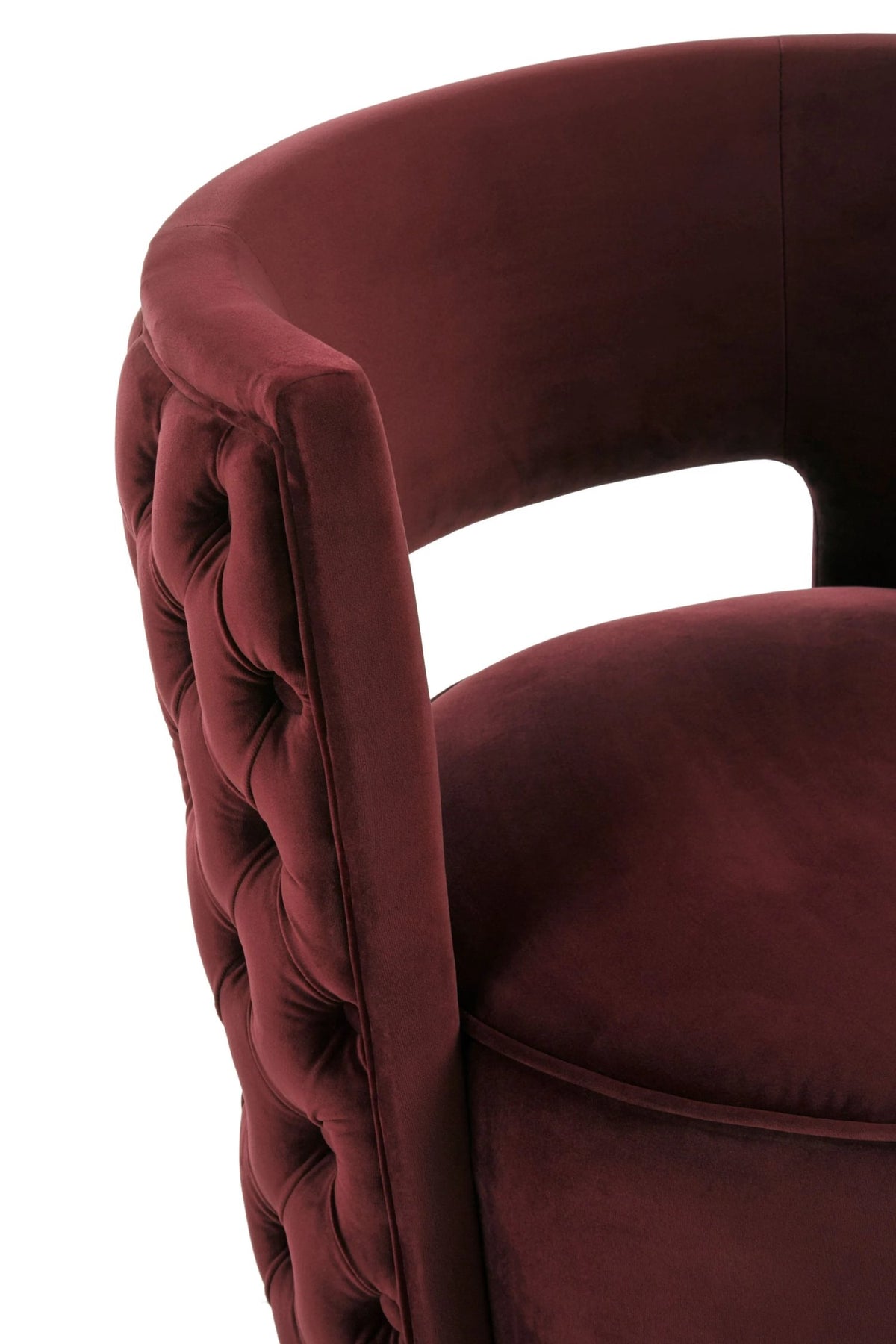 Dorset Red Wine Velvet Swivel Chair
