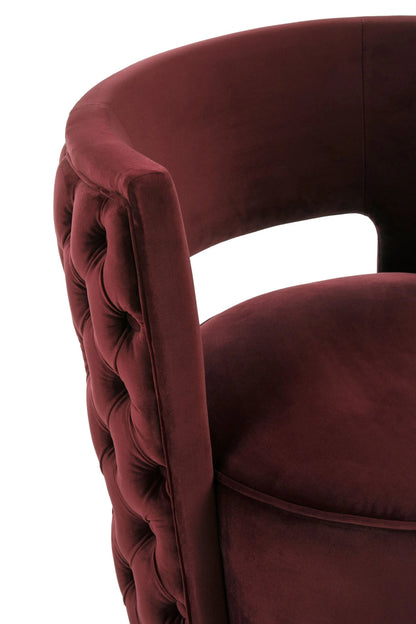 Dorset Red Wine Velvet Swivel Chair