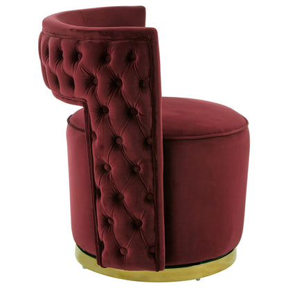 Dorset Red Wine Velvet Swivel Chair