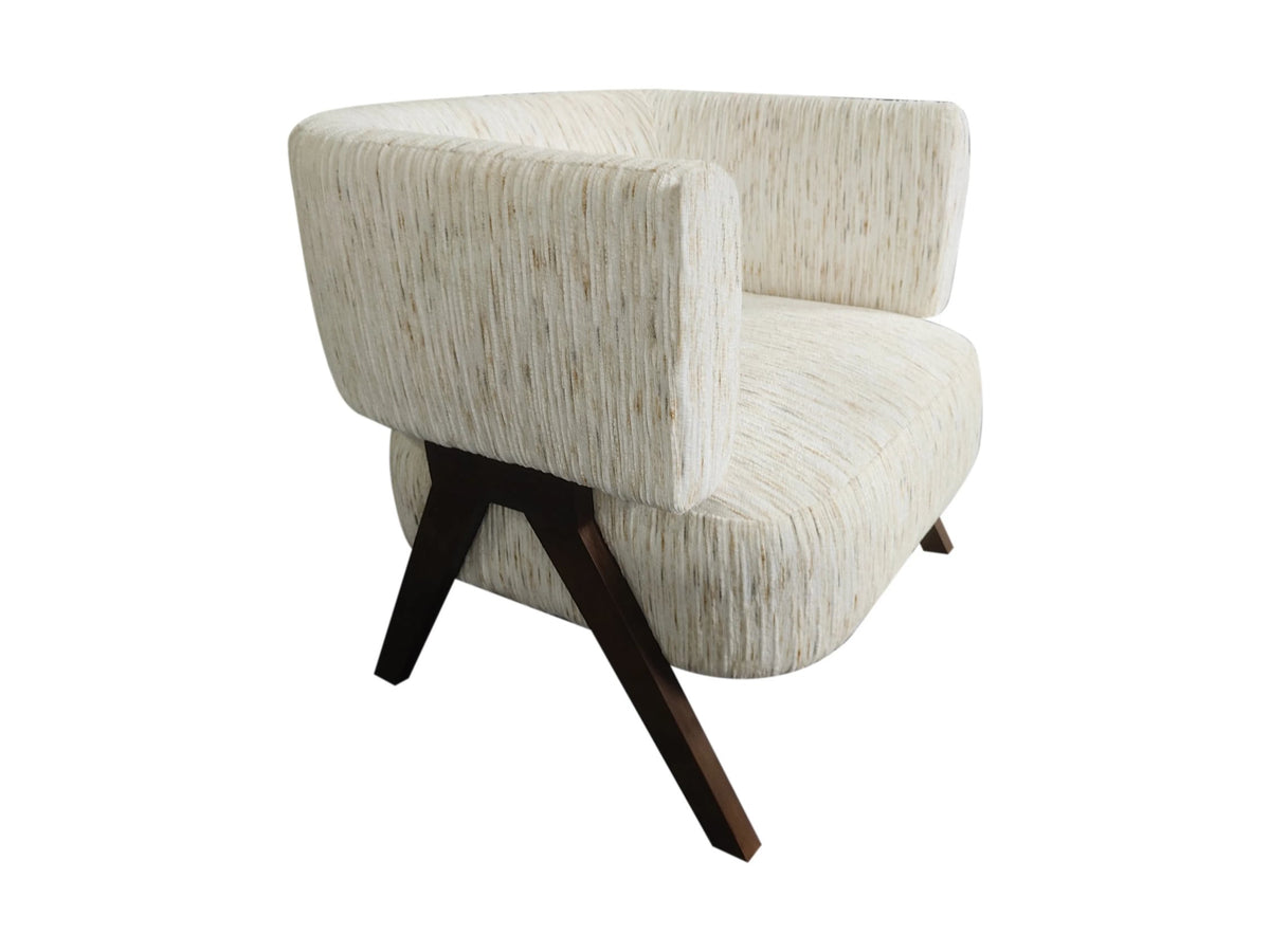 Marlborough Natural Textured Stripe Curved Lounge Chair