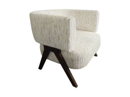 Marlborough Natural Textured Stripe Curved Lounge Chair