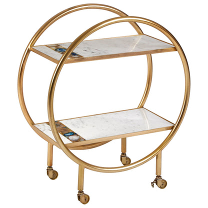 Lichfield Marble 2 Tier Round Shelf Or Bar Unit 