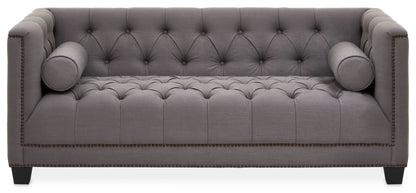 Fowey Grey Fabric 2 Seat Modern Chesterfield Sofa