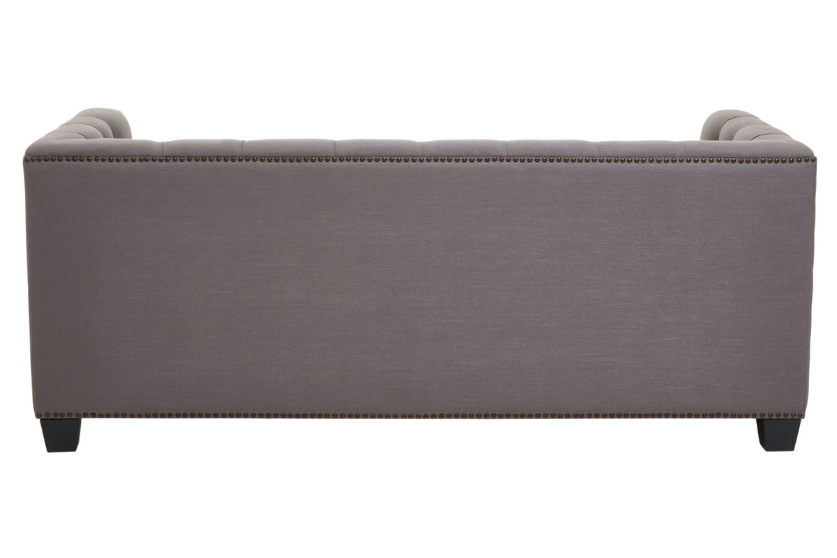 Fowey Grey Fabric 2 Seat Modern Chesterfield Sofa