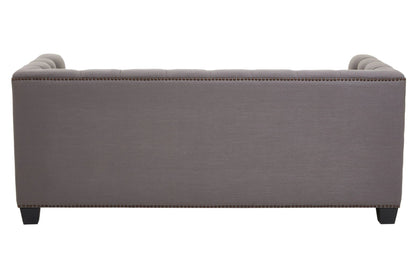 Fowey Grey Fabric 2 Seat Modern Chesterfield Sofa