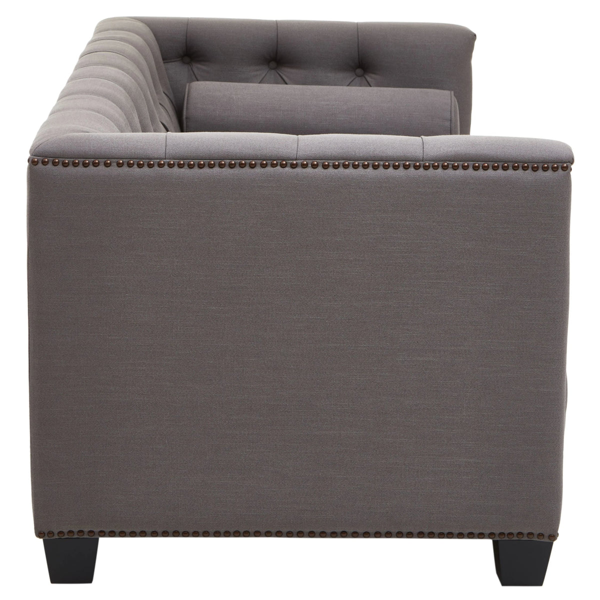Fowey Grey Fabric 2 Seat Modern Chesterfield Sofa