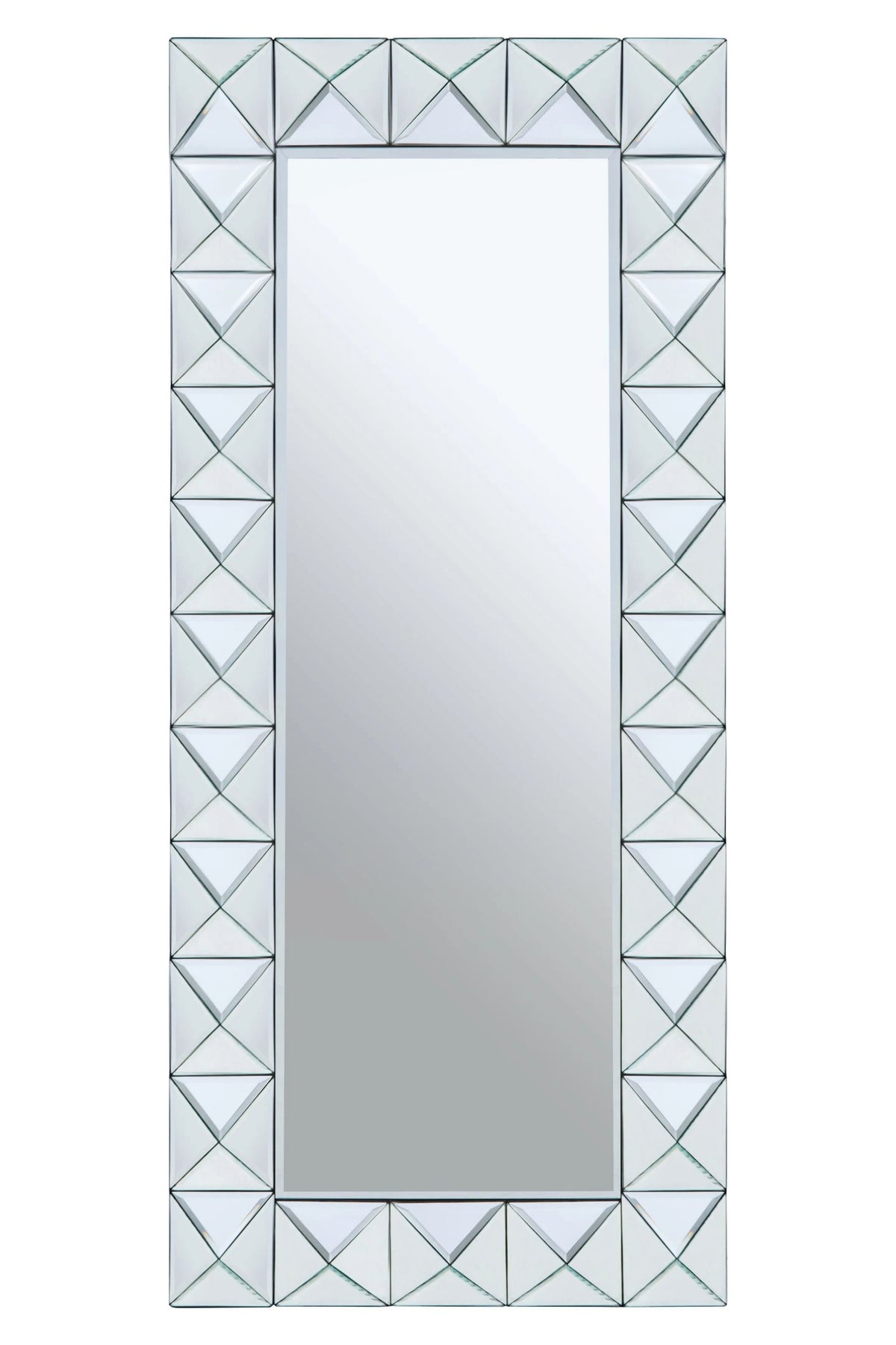 Thirsk Pyramid Faceted Edge Full Length Wall Mirror