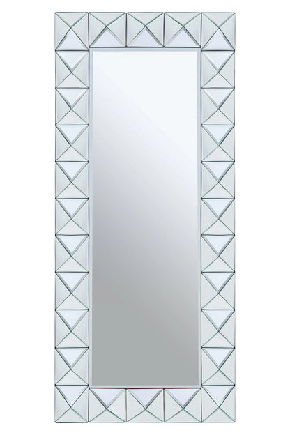 Thirsk Pyramid Faceted Edge Full Length Wall Mirror