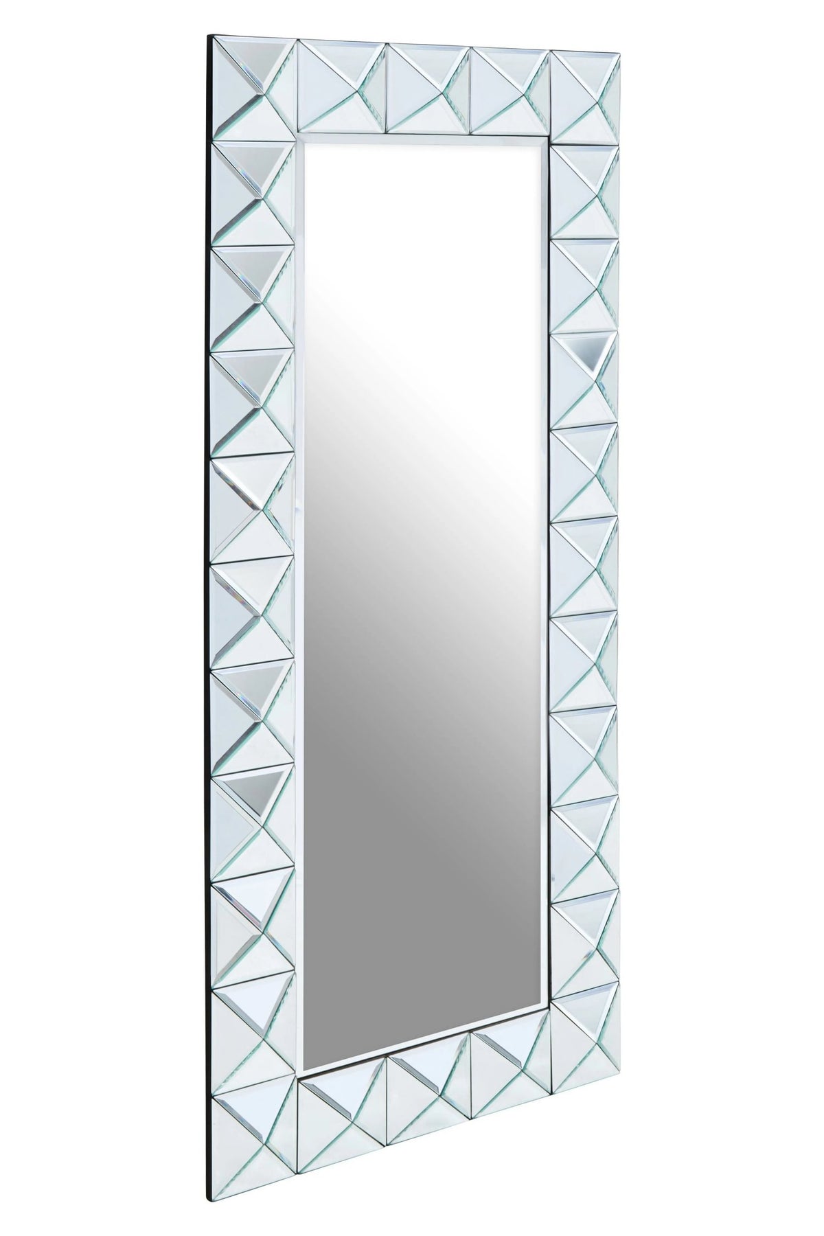 Thirsk Pyramid Faceted Edge Full Length Wall Mirror