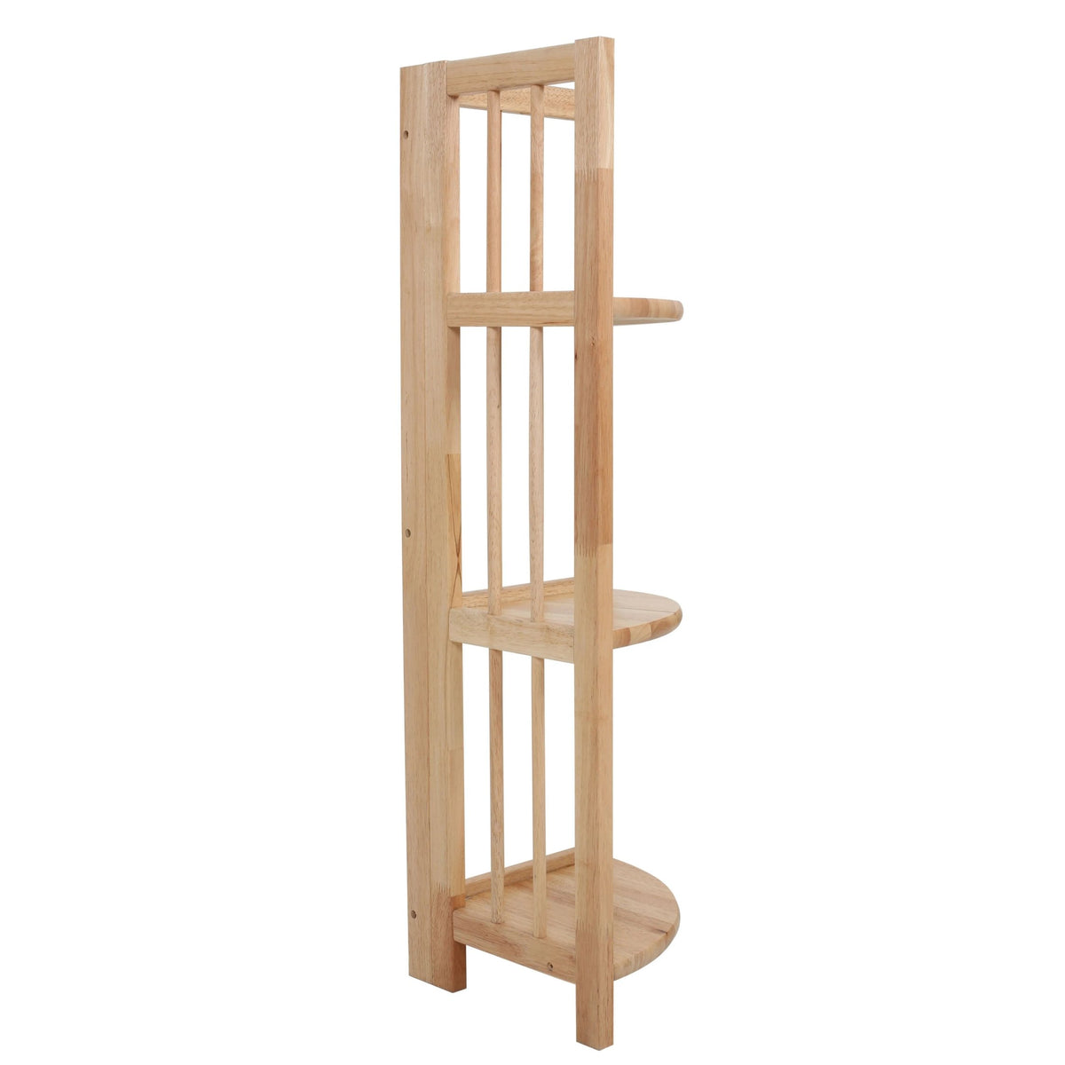 Devizes 3 Tier Tropical Hevea Wood Corner Shelf Unit