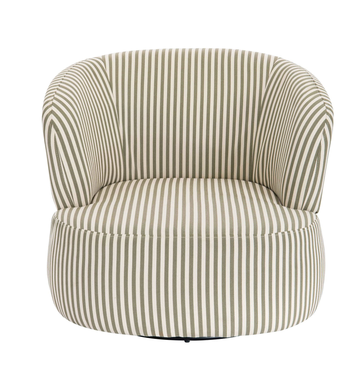 Wootton Olive Green and White Stripe Swivel Lounge Chair