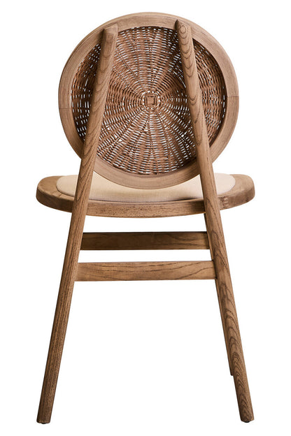 Stirling Beige Fabric and Elm Wood Dining Chair 