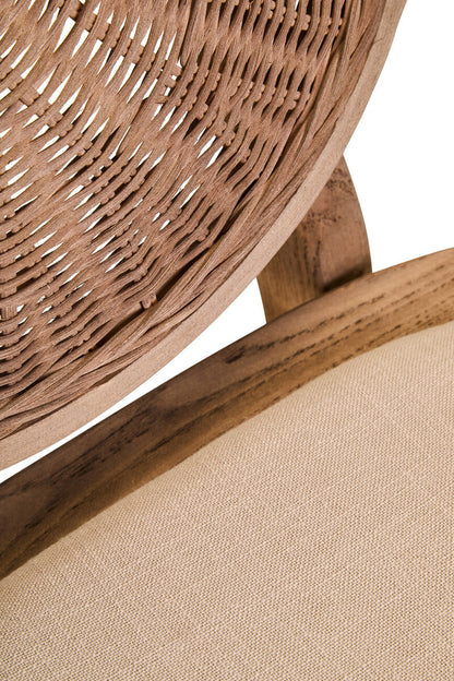 Stirling Beige Fabric and Elm Wood Dining Chair 