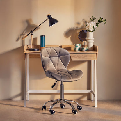 Corfe Velvet Quilted Home Office Chair 