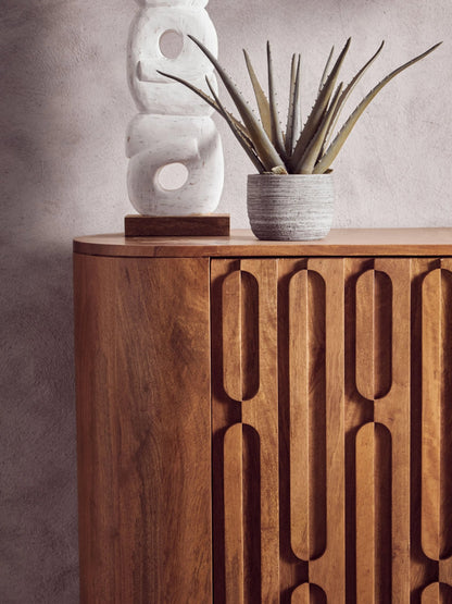 Studland Two Door Brown Mango Wood Cabinet