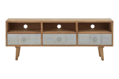 Denbigh Whitewash Pine Wood Media Unit