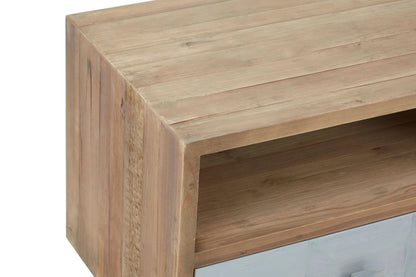 Denbigh Whitewash Pine Wood Media Unit