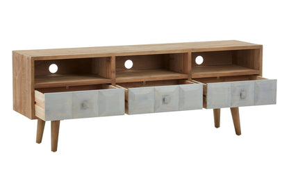 Denbigh Whitewash Pine Wood Media Unit