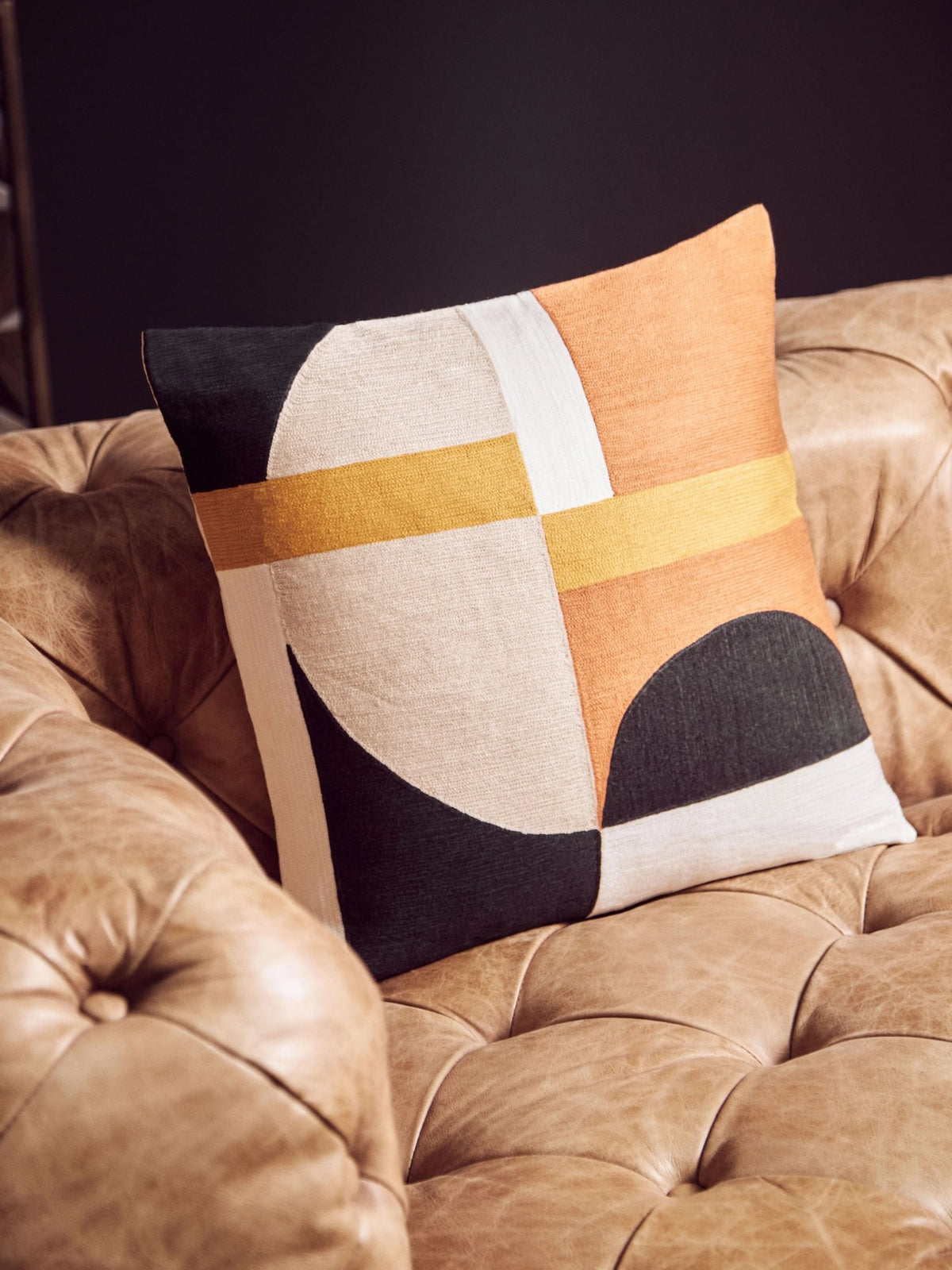 Harrogate Three Seat Brown Leather Modern Chesterfield Sofa
