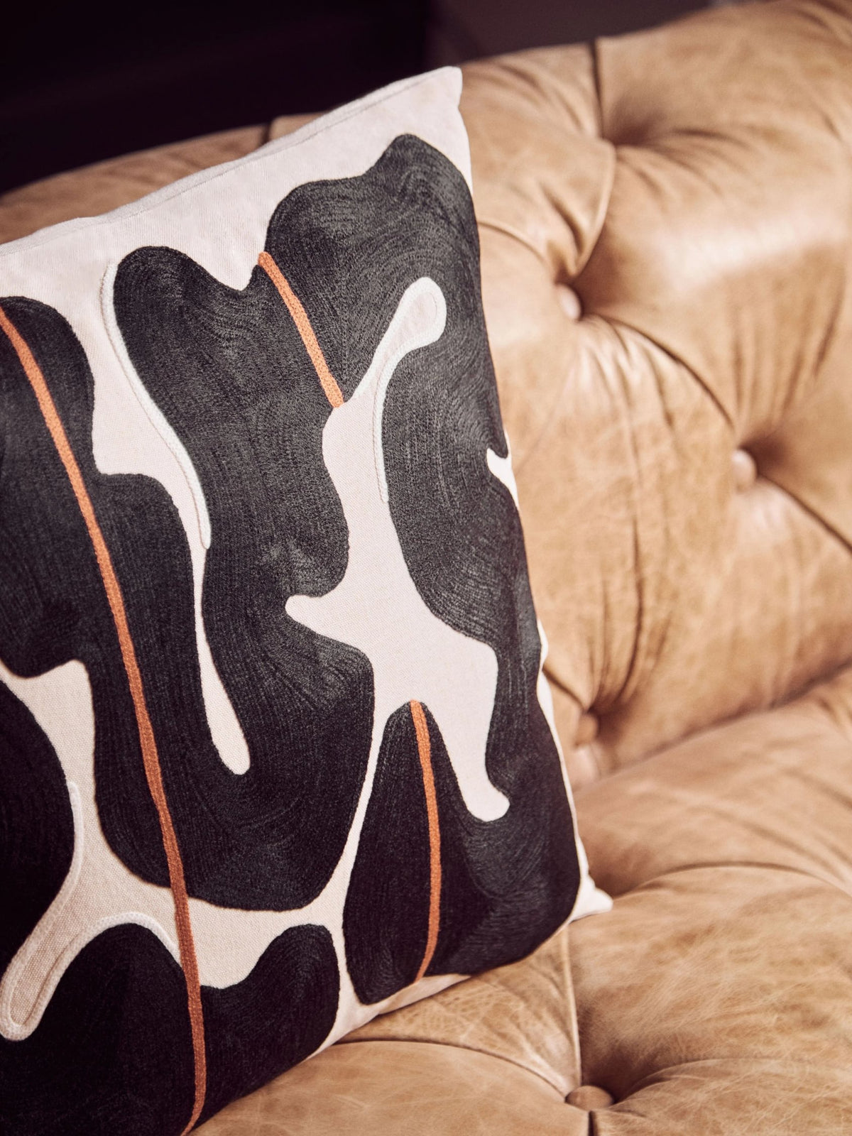 Harrogate Three Seat Brown Leather Modern Chesterfield Sofa