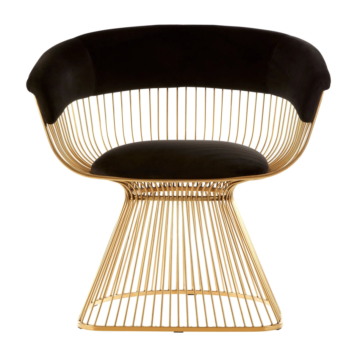 Valencia Black Velvet and Gold Finish Chair