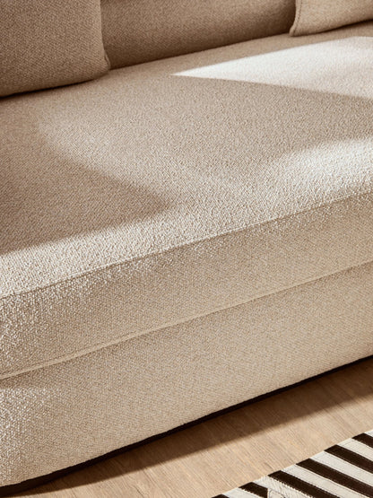 Nayland Ivory Linen 3 Seater Curved Sofa