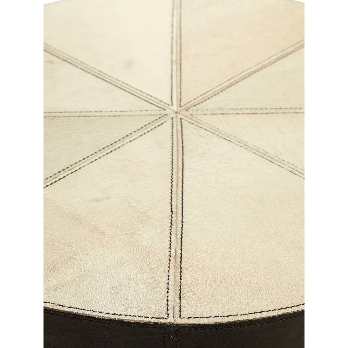 Vienna Hair On Leather Round Side Table #colour_grey