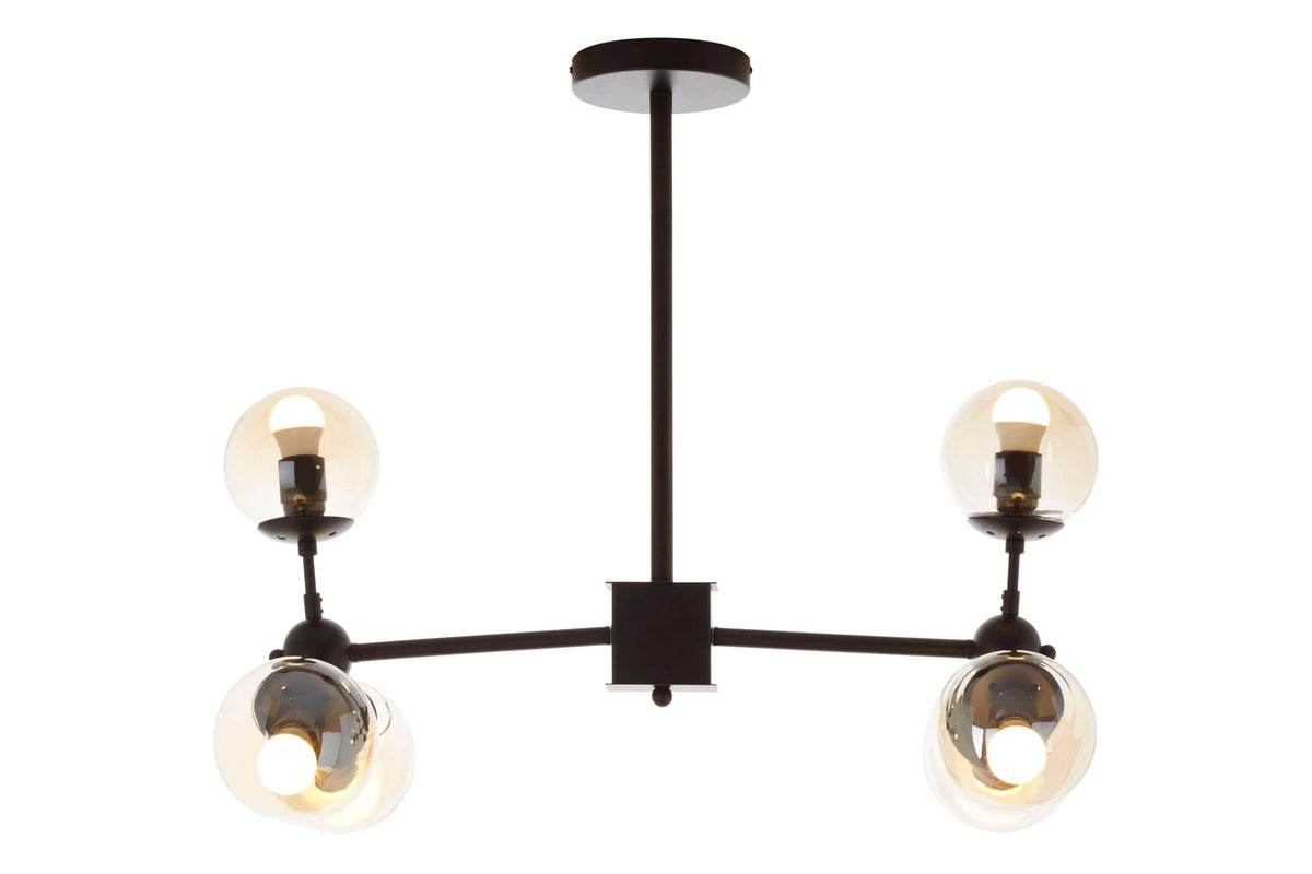 Cambridge 6 Arm Matte Black Pendant Light