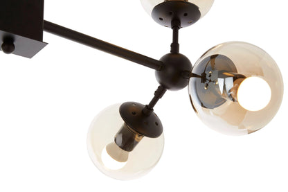 Cambridge 6 Arm Matte Black Pendant Light