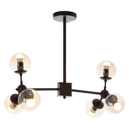 Cambridge 6 Arm Matte Black Pendant Light