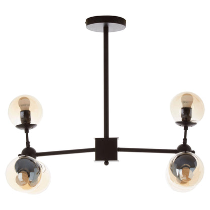 Cambridge 6 Arm Matte Black Pendant Light