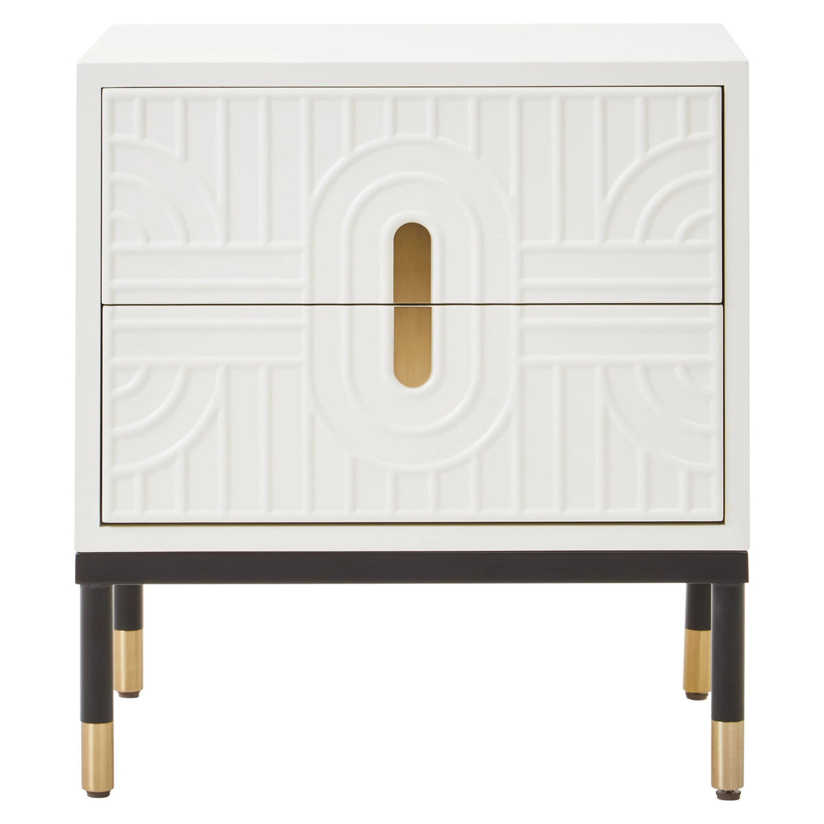 Stowe Off White 2 Drawer Side Table